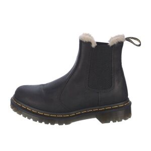 Dr. Martens Leather Fur Trim Chelsea Boots